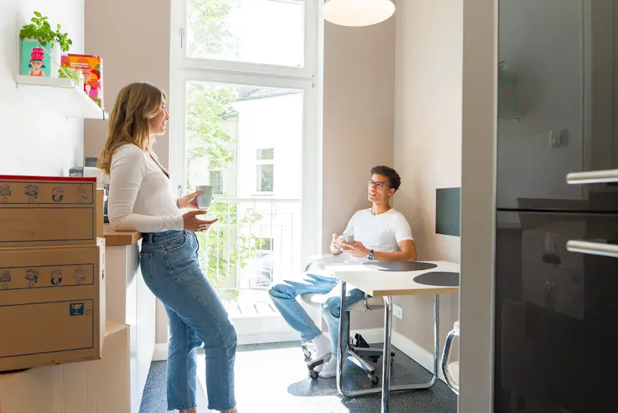 Couple in apartment in Berlin